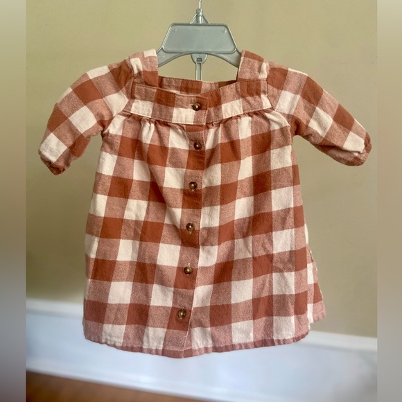 Carters 6 moth baby girls brown gingham fall dress - Picture 3 of 3